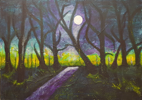 Hexenwald - Acryl & Struktur auf Leinwand - 50 x 70 - 2019